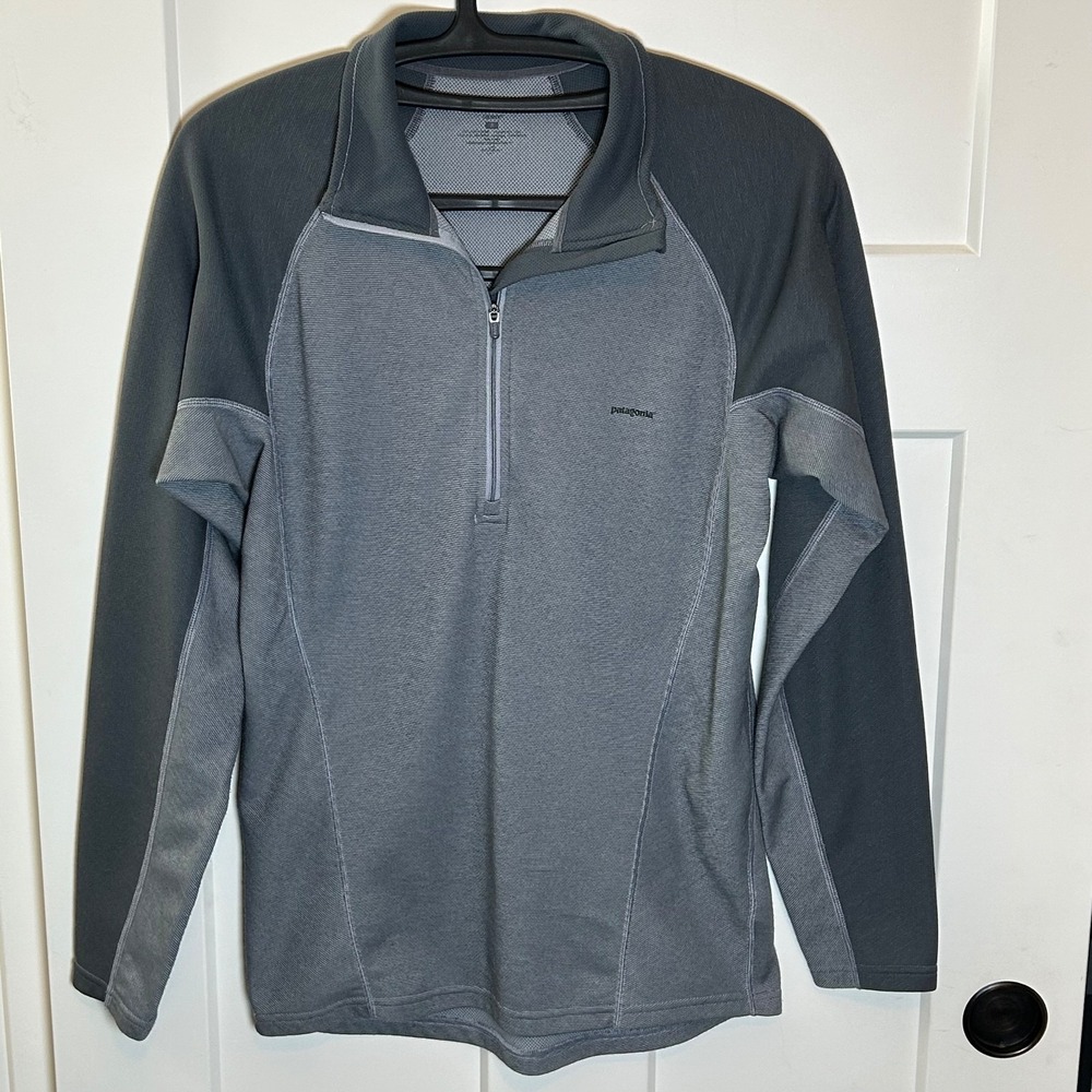 Patagonia Capilene 1/2‎ Zip Pullover Shirt | Mens Size SMALL | 2 Tone Gray